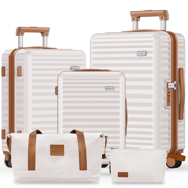 SHOWKOO Luggage Sets 3 Piece Hardside Expandable Suitcase with Double Spinner Wheels Tsa Lock Green (20in/24in/28in)