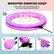Weighted Hula Infinity Fitness Hoop for Adult Weight Loss, 2 in 1 Smart Fitness Workout Hula Circle Hoops with 28 Detachable Knots, Exercise Fit Hoop Suitable for Women and Beginners