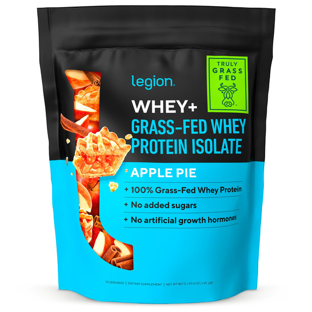 LEGION Whey+ Protein Whey Isolate from Grass Fed Cows - Whey Protein Isolate Powder Low Calorie, Non-GMO, Sugar Free, Lactose and Gluten Free, All Natural Protein Powder for Men & Women 30 Servings