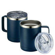 MEWAY 12oz Coffee Mug With Handle and Sliding Lid,Stainless Steel Travel Tumbler Cup with Handle,Double Wall Vacuum Insulated Camping Cup for Hot & Cold Drinks Tea (Purple,Set of 1)