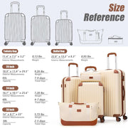 Luggage Sets 5 Piece Suitcases with Wheels, Suitcase Set ABS Hard Case Luggage with TSA Lock Spinner Wheels Durable Travel Luggage