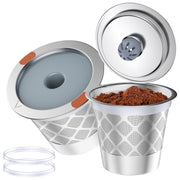 Noalto Reusable K Cups and Coffee Pods,Universal stainless steel k Cups for Keurig 2.0 and 1.0 Coffee Makers machine(2pack)