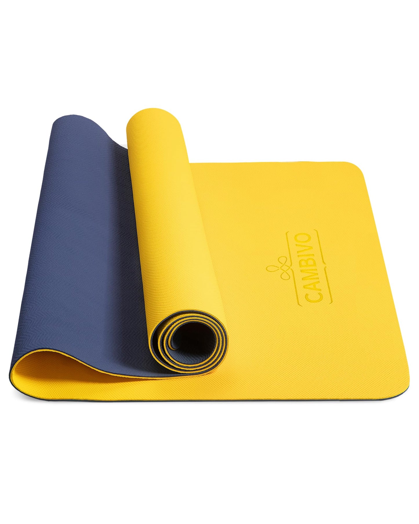 CAMBIVO Yoga Mat for Women Men Kids, 1/3 & 1/4 & 2/5 Inch Extra Thick Yoga Mat Non Slip, 72" x 24" TPE Yoga Mats, Workout Mat with Carrying Strap for Yoga, Pilates and Floor Exercises
