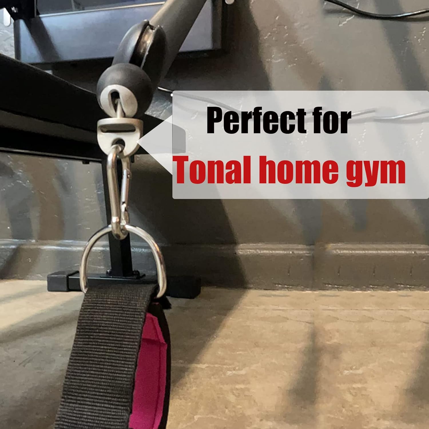 1Pair Tonal T Lock Adapter with Snap Hooks, Stainless Steel Accessories for Tonal Gym Machine
