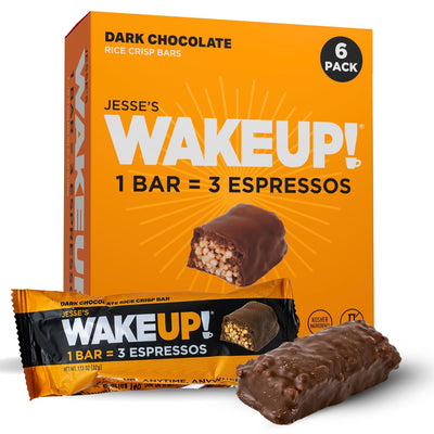 WAKE UP!™ Chocolate Caffeinated Protein Bars – 350 mg Clean Caffeine (1 Bar = 3 Espressos) • Vegan, Gluten-Free, Kosher • Plant-Based Energy + Protein • On-the-Go Focus & Endurance
