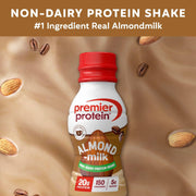Premier Protein Almondmilk Non-Dairy Protein Shake, 20g Protein, 5g Sugar, 11.5 Fl oz, Coffee, 12 Count