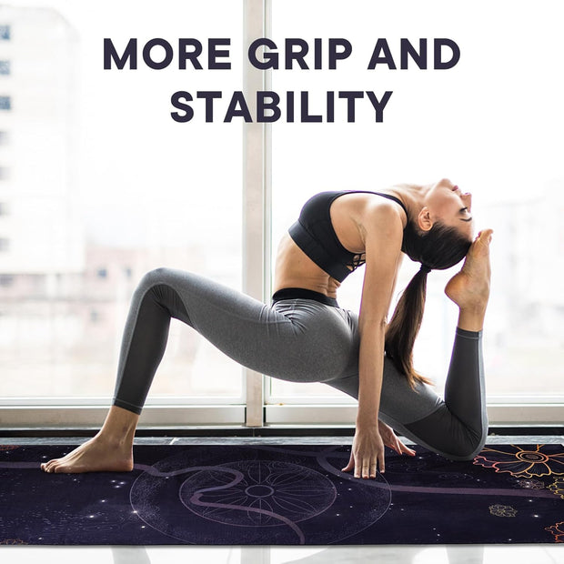 Yoga Towels, Non Slip Hot Yoga Mat Towel with Grip Dots,Super-Absorbent Soft Microfiber Yoga Blanket for Pilates, Fitness and Workout 72inch x 24inch