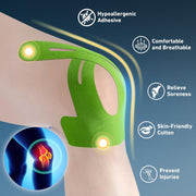 PreCut Kinesiology Tape for Knees, 12 PCS Waterproof KTQUICK Knee Tape for Knee Pain Relief Pre Cut, Original Cotton Athletic Knee Tape, Waterproof & Hypoallergenic Latex-Free for Sports (Black)