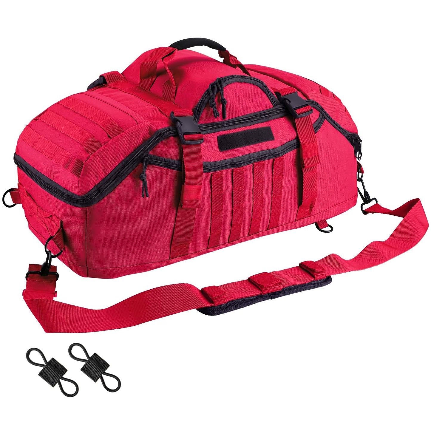65L Large Duffle Bag, 3-in-1 Tactical Backpack MOLLE Pack for Sports, Gym, Outdoor, Black