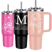 Personalized Tumblers with Engraved Name, Personalized Birthday Gifts for Men Women, Custom 20oz Stainless Steel Coffee Tumbler with Lids and Straws, Custom Travel Cup