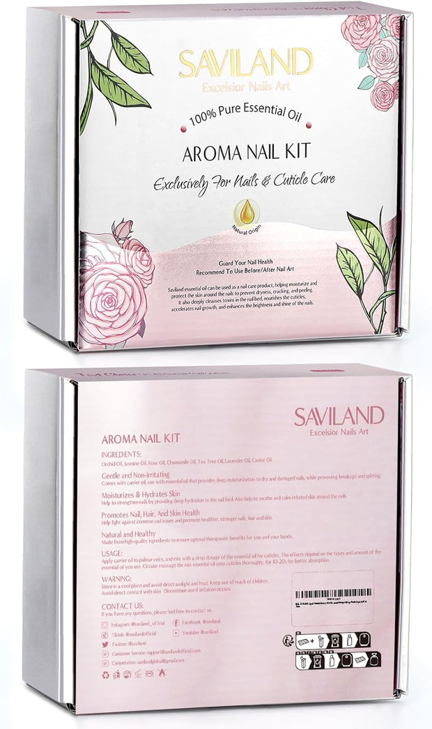 SAVILAND Cuticle Oil with Essential Oil - Nail Oil for Growth Strength Scented Essential Oils for Nails, Diffuser, Humidifiers, Skin Care, Massage, Laundry, DIY Candle, Soap Making for Women