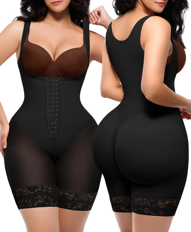 SHAPELLX Fajas Colombianas Shapewear for Women Tummy Control Post Partum Faja Body Shaper Butt Lifting with Zipper Crotch