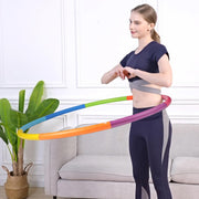 Weighted Exercise Hoop for Adults, 2.2lb&2.8lb Adjustable Fitness Hoop, 8 Detachable Hoop Sections with Jump Rope & Storage Bag, Home Gym Workout