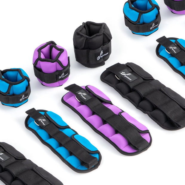 Sportneer Upgrade Adjustable Ankle and Wrist Weights for Women and Men 1-7 lbs / 1-10 lbs Set | Comfortable, Secure Fit for Walking, Running, Fitness, Physical Therapy, Home Gym