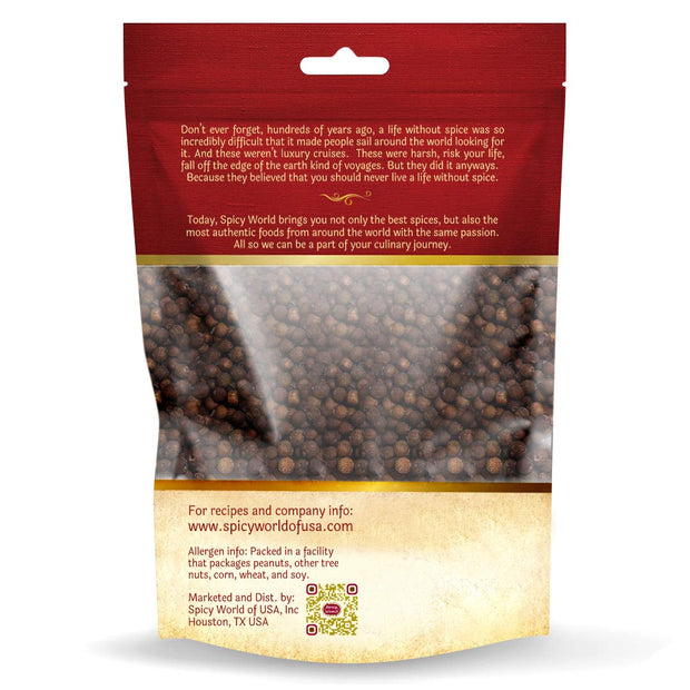 Spicy World Whole Allspice Berries 14 Oz Resealable Bag | All Spice Pimento Jamaica Pepper for Cooking & Seasoning | Versatile Berry for Curries, Soups and even Pastries