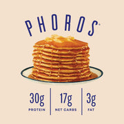 Protein Pancake Mix & Protein Waffle Mix by Phoros Nutrition, 30g of Protein, Low Carb, High Protein, Keto-Friendly, Whey Protein, Whole Grain Oats, Whole Wheat Pancakes, Just Add Water (Cinnamon)