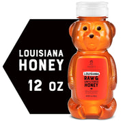 Nate's Louisiana 100% Pure, Raw & Unfiltered Honey - 12 oz. Honey Bear Bottle - All-natural Sweetener