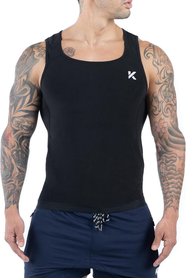 Kewlioo Men's Heat Trapping Pullover Sweat Enhancing Vest - Sauna Suit Shirt Compression Vest Shapewear Top for Gym Exercise