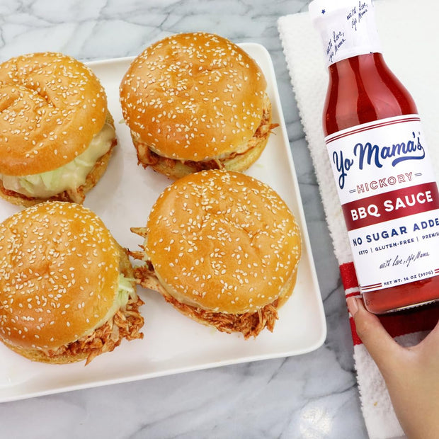 Yo Mama's Foods Keto Hickory BBQ Sauce – (Pack of 3) - Vegan, No Sugar Added, Low Carb, Low Sodium, Gluten Free, Paleo, and Made with Whole Non-GMO Tomatoes!