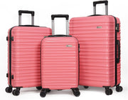 Luggage Set 3 Pieces (20/24/28) -Suitcase Set - Carry on Luggage with Wheels - Check-in Luggage - PC + ABS Durable Suitcase Rotating Silent Wheels Hardside Luggage with Spinner Wheels,3pcs (Pink)