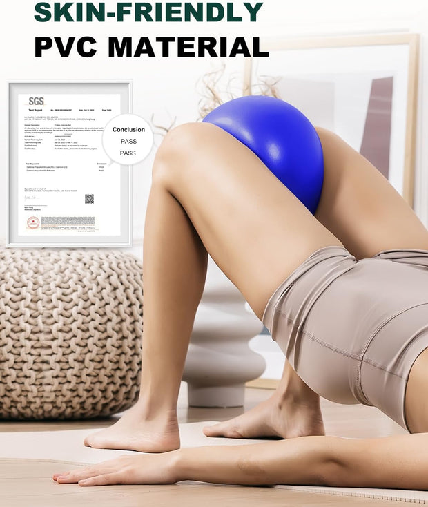 Trideer Pilates Ball 9 Inch, Small Exercise Ball with Exercise Guide for Yoga, Core Training, Physical Therapy, Balance, Stability, Stretching