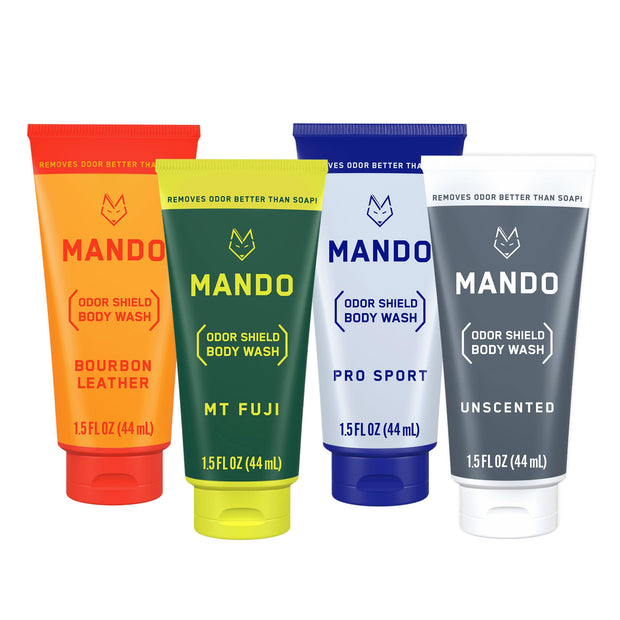 Mando Odor Shield Body Wash - 24 Hour Control - Removes Odor Better than Soap - SLS and Paraben Free, Skin Safe - 8.5 Ounce (Pro Sport)