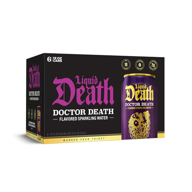 Liquid Death Doctor Death Sparkling Water 6pk, 12 FZ