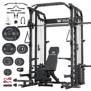 Major Fitness Drone2 Advanced Training Smith Machines– All-in-One Home Gym Squat Rack with Aluminum Pulley Set , Weight Bar, Dual LAT Pull-Down Systems & Cable Crossover Machine for Full-Body Workouts