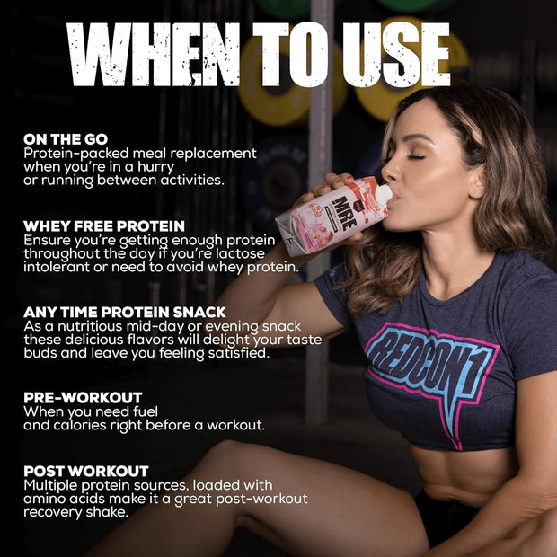 REDCON1 MRE Ready to Drink Protein Shakes, Blueberry Cobbler - Lactose + Whey Free RTD Protein Made with Real Whole Food Protein Blends - Keto-Friendly and Easy to Digest Nutritional Shake (12 Pack)