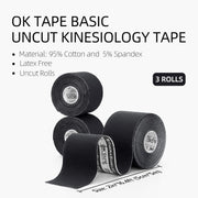 OK TAPE Kinesiology Tape, Regular Original Cotton Elastic Athletic Tape for Support and Recovery, Sports Tape, 2in×16.4ft Uncut Roll - Pink