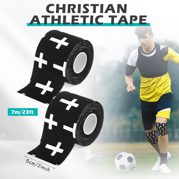 TrelaCo 1 Pcs Wrist Tape Baseball Cross Athletic 2in x 23ft Cotton Cross Wrist Tape Serrated Edges for Fingers Ankles Injury Wrap, Football Baseball Hockey Soccer (White)