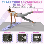 Pilates Board with Auto-Rebound Resistance, Home Gym Core Trainer & Full-Body Reformer Equipment, Professional Pilates Reformer for Women-Purple