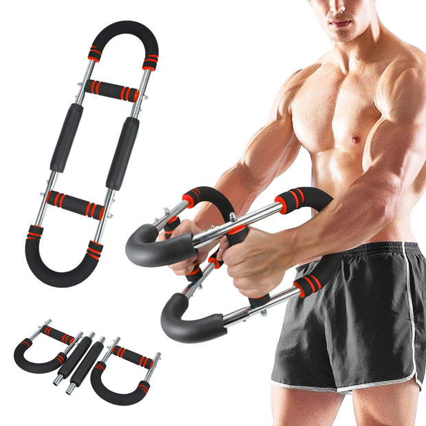 Twister Arm Trainer - Adjustable 60-100lbs Resistance Arm & Chest Workout Equipment for Home Gym Fitness , Arm Strengthener for Men, Power Twister Bar for Biceps, Forearm & Shoulder Training