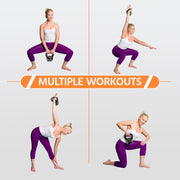 Yaheetech 6pcs Kettlebell Set HDPE Coated Kettlebells Weight Sets 5LB, 10LB, 15LB, 20LB, 25LB, 35LB Kettlebells for Home Fitness Gym