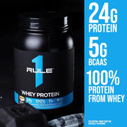 Rule 1 Whey Protein – 24g Fast-Acting Protein from All-Whey Sources with Naturally Occurring EAAs & BCAAs for Workout Recovery or Anytime Use (5 Pounds*, Vanilla Ice Cream)