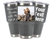 Personalized Photo 20oz 30oz Stainless Steel Tumbler,Custom Coffee Tumbler Cup With Lid And Strawstraw Vacuum Insulated With Text Photo Logo (PERSONALIZED)