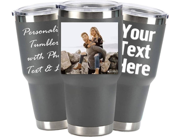 Personalized Photo 20oz 30oz Stainless Steel Tumbler,Custom Coffee Tumbler Cup With Lid And Strawstraw Vacuum Insulated With Text Photo Logo (PERSONALIZED)