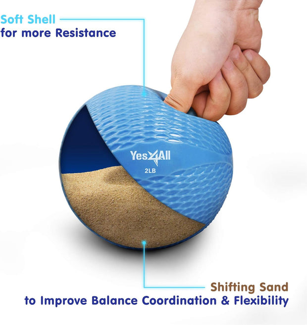 Yes4All Weighted Toning Balls for Exercise, Soft Medicine Balls for Exercise, Pilates, Yoga, Balance, Flexibility, 2-10lbs