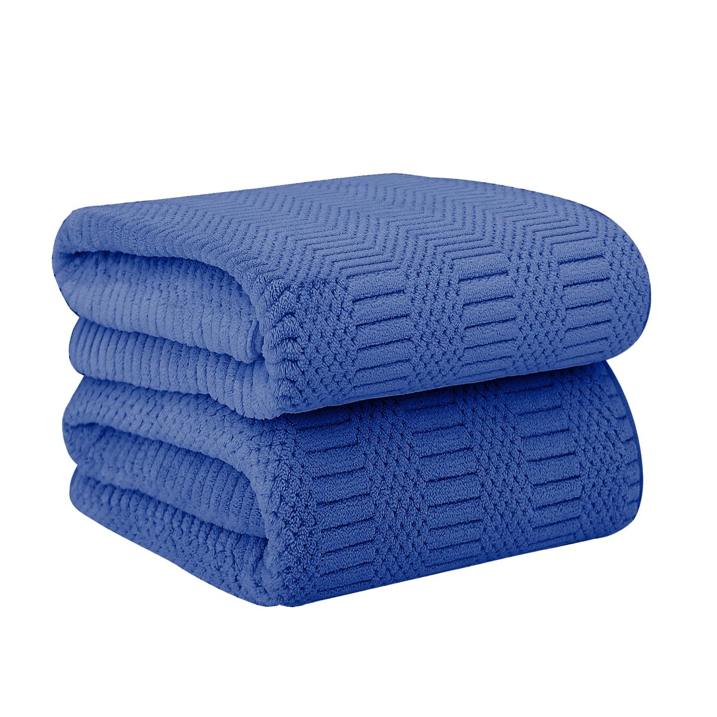 JML Microfiber Bath Towels, Oversized, Ultra Soft, Super Absorbent and Fast Drying, No Fading Large Bathroom Towel Set for Sport, Travel, Fitness, SPA and Yoga (Coral Fleece - Blue, 30 in x 60 in)