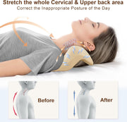 Neck and Shoulder Relaxer with Upper Back Massage Point, Cervical Traction Device Neck Stretcher for TMJ Pain Relief and Cervical Spine Alignment Chiropractic Pillow (Grey)