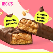 Nick’s Peanut Butter Protein Bars – 12-Count Box | High Protein, Low Calories, Low Carbs, Keto Friendly, No Added Sugar
