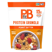 PBfit Peanut Butter Protein Granola, 15g Plant-Based Protein 22% DV, Made with Whole Grain Oats and Chia Seeds, Gluten Free, for Protein Snacks Cereals Breakfast Yogurt, 32 Oz Bag