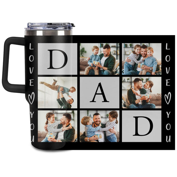 Personalized Tumbler Custom Vacuum Insulated Travel Mug Customizable Coffee Cup with Your Photos and Text Christmas Birthday Gift