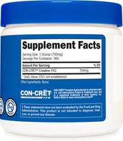 Nutricost Creatine HCl Powder (8 OZ) - Made with CON-CRET Creatine, 300 Servings