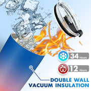 Personalized Coffee Tumbler with Pictures Text Logo Name, Custom Stainless Steel Tumbler with Lid and Straw, Coffee Travel Mug Cups, 20oz Personalized Birthday Gifts for Women Men Office