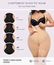 SHAPELLX Fajas Colombianas Shapewear for Women Tummy Control Post Partum Faja Body Shaper Butt Lifting with Zipper Crotch