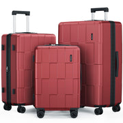 SHOWKOO Luggage Sets 3 Piece Hardside Expandable Lightweight PC Suitcase Sets with Double Spinner Wheels TSA Lock, Sea Blue