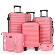 Luggage Set 3 Pieces (20/24/28) -Suitcase Set - Carry on Luggage with Wheels - Check-in Luggage - PC + ABS Durable Suitcase Rotating Silent Wheels Hardside Luggage with Spinner Wheels,3pcs (Pink)