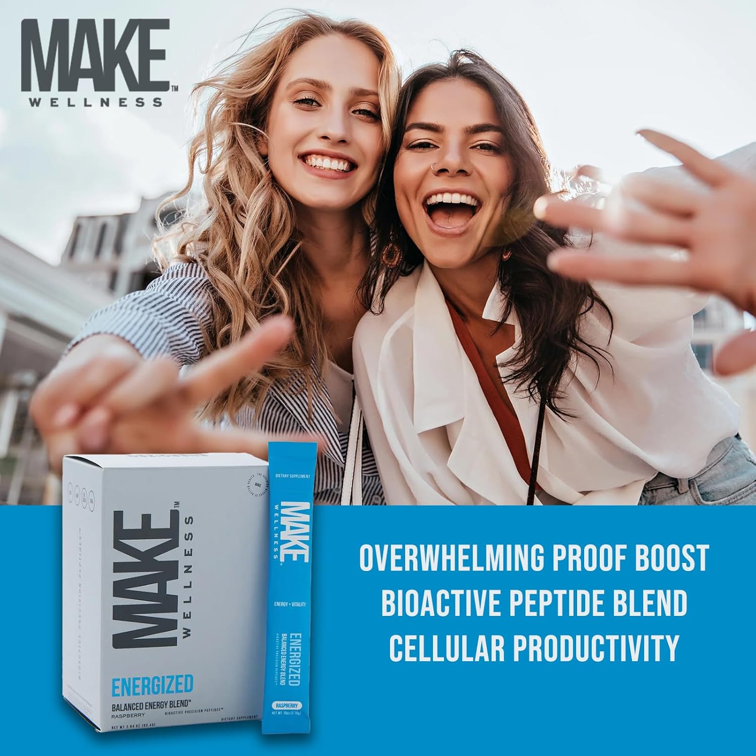 Energized | Clean Daily Support for Energy & Focus | Bioactive Peptide Formula | Jitter-Free, Balanced Formula | 30 Servings