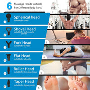 Massage Gun Deep Tissue,Birthday Gifts for Men Women,Gifts for Boyfriend Girlfriend - Neck Back Massager for Pain Relief Deep Tissue with 6 Heads & 5 Speeds,Prime Today 2025(Grey)